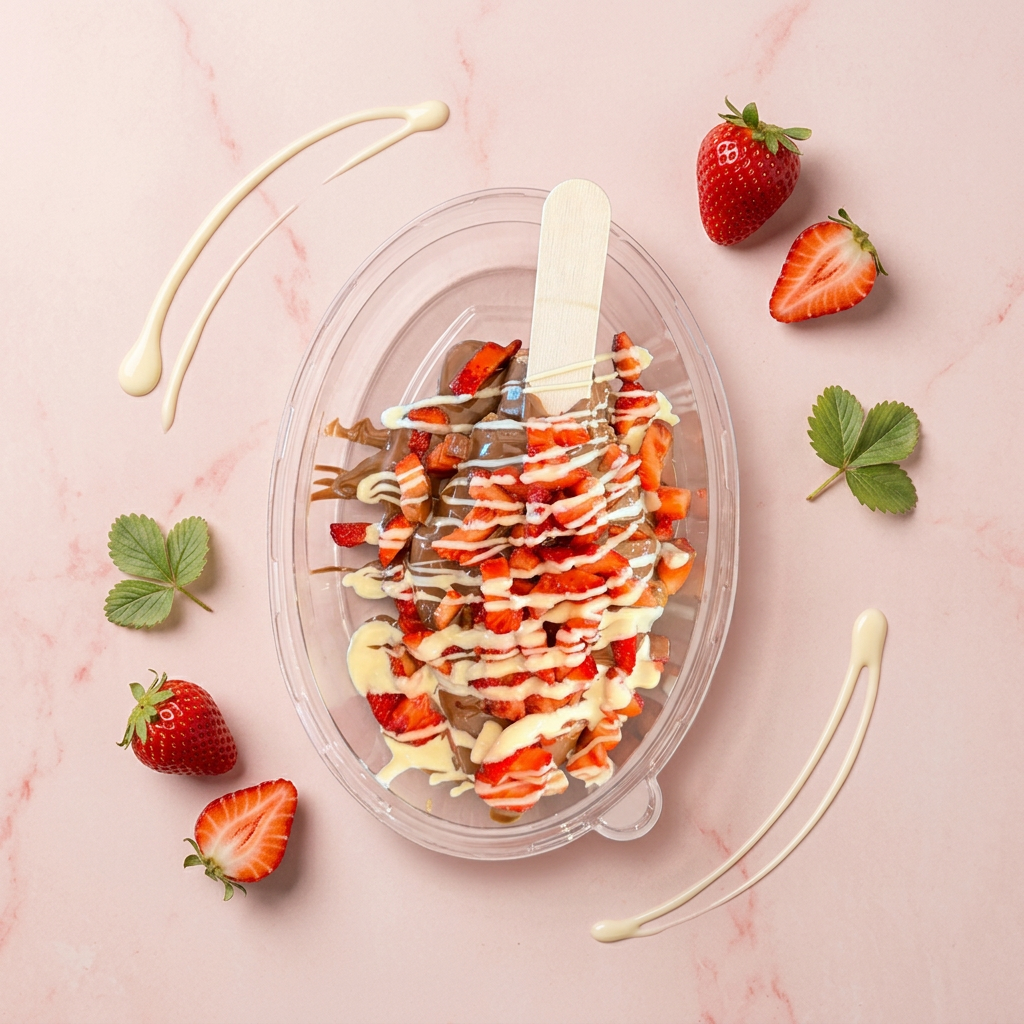 Strawberry croffle